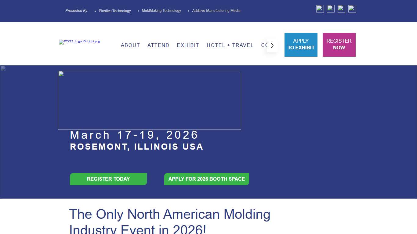 Plastics Technology Expo 2026 PTXPO26 Rosemont, IL